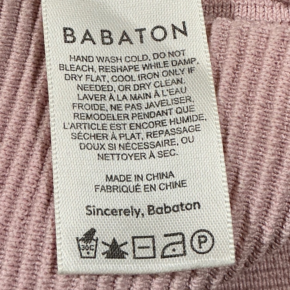 Aritzia Babaton Sculpt Knit Square Neck Tee XL Mauve Pink - Picture 5 of 6